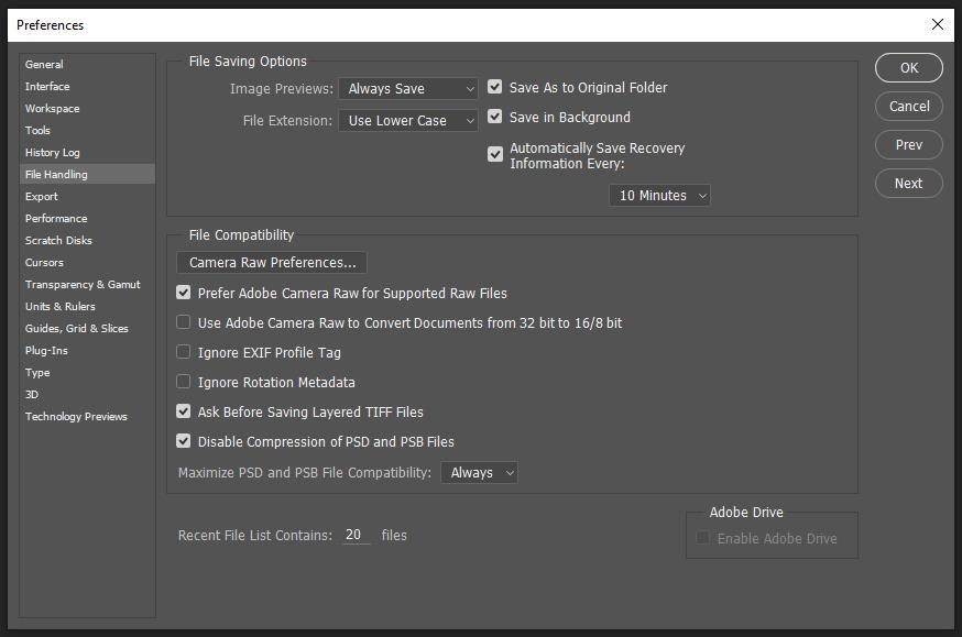 24. Important Note: In order for this HDR Toning dialogue box to appear, the Use Adobe Camera Raw to convert Documents from 32 bit to 16/8 bit box in the Photoshop File Handling