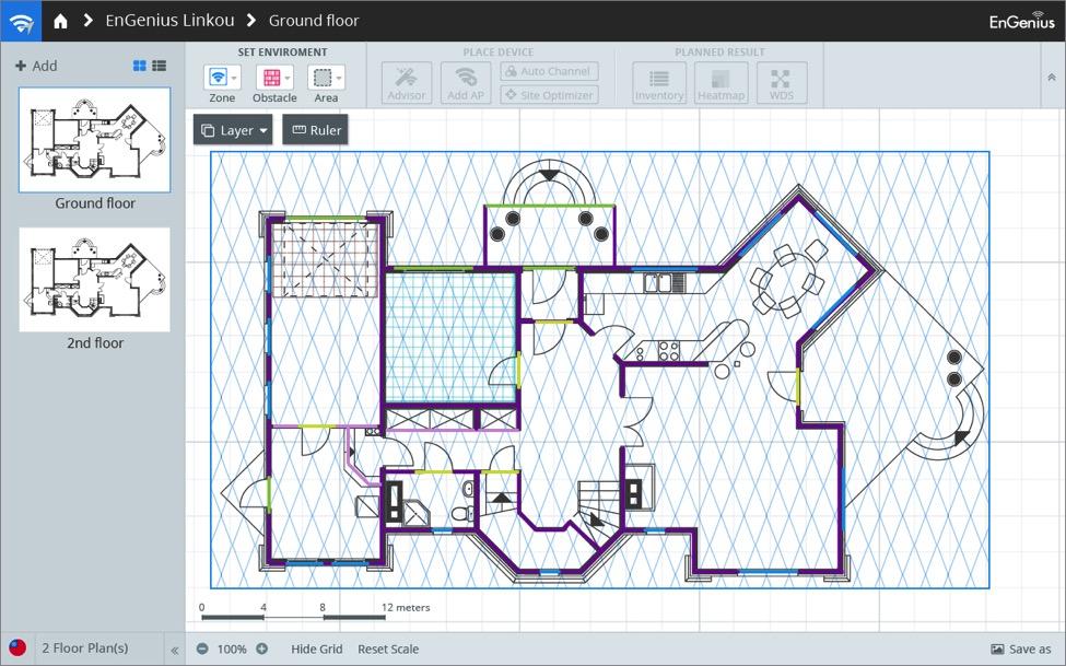 Setting the Environment for the Floor Plan After you scale the floor plan, you need to set up environment parameters to resize
