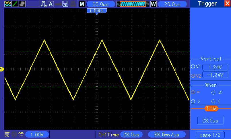 3.9 Example 9: Using Overtime Trigger to Measure Long Pulse Signal It is not easy to observe some part of a long pulse signal by using the edge or pulse width trigger.