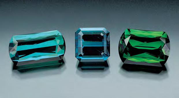 Blue-to-green tourmaline from Nigeria. In recent years, the Ibadan region of western Nigeria has become an important source of pink and bicolored (pink-green) tourmaline for the gem trade (see, e.g., Winter 1998 Gem News, pp.