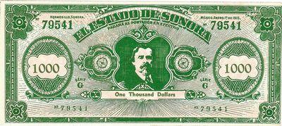 printed in different font 10 TEN DOLLARS black green 'STATES OF AMERICA' 1000 ONE THOUSAND DOLLARS black bright green No $ sign, denomination in lower case 1000 One Thousand Dollars black bright