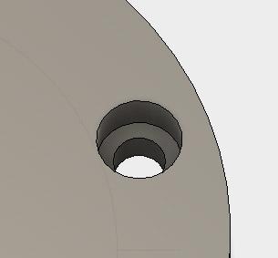 In the Counterbore Depth slot set the value 0.138. In the Counterbore Diameter slot set the value to 0.236. After you have finished entering all values, click the OK button on the dialog box.
