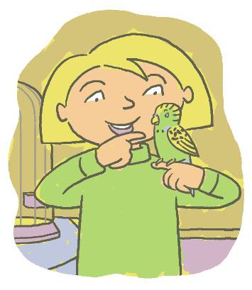 8 Billy sat on Lucy s finger. Lucy liked to pet Billy. He had a floppy head.