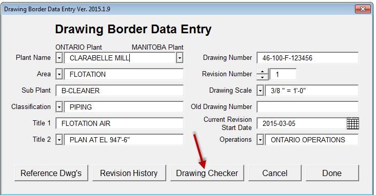1/7 1.0 PURPOSE This specification describes the procedure for working with the Vale Drawing Checker Utility.