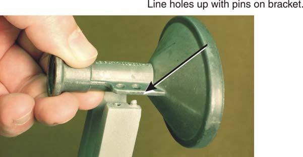 Figure 23: Aligning the feed horn on the adapter bracket 4.