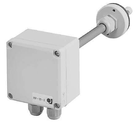 AIR FLOW TRANSDUCER ESF-35-2 Precision airflow control/sensing FEATURES: Converts airspeed into a 4-20mA or a 0-10 VDC signal Linear output signal Made with corrosion resistant material Fully