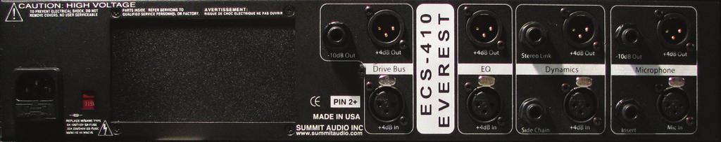 Overview DriveBus -10 db +4 db Out Out +4 db Input EQ Dynamic Preamp +4 db Stereo +4