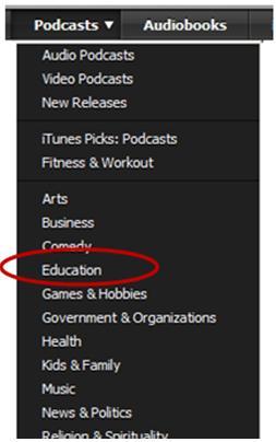 13 Finding Educational Podcasts Open itunes. Click the link along the left to get to the itunes Store.