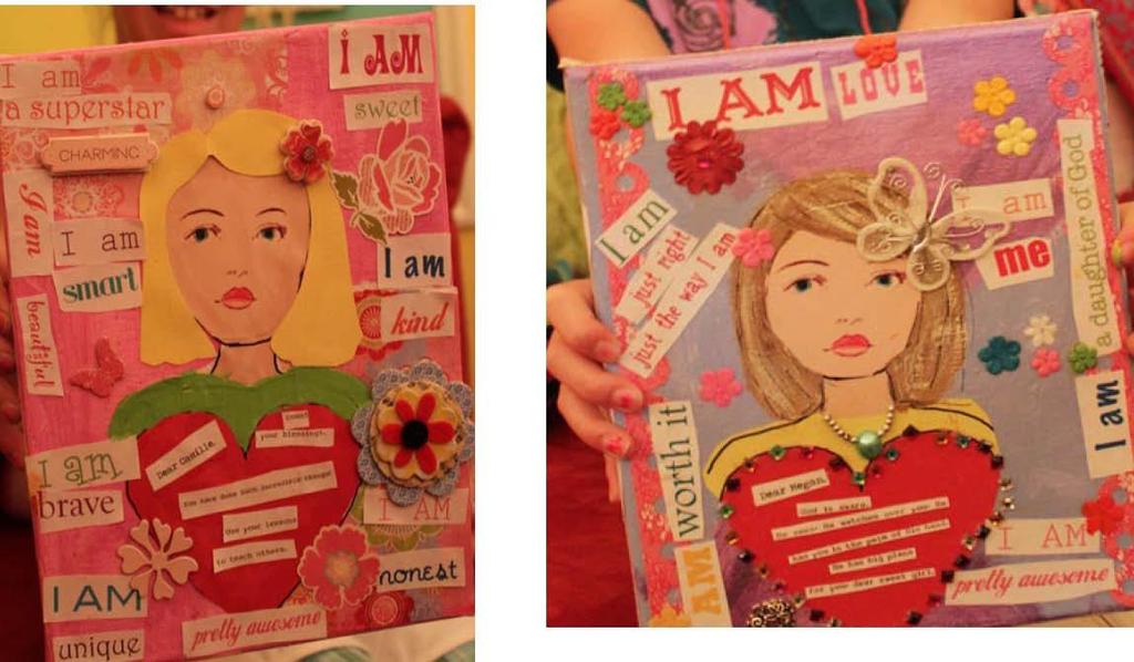 All about Me Collage Materials and Preparation: I Am... collage (see below for examples): Print out pdf from this blog, http://bravegirlsclub.