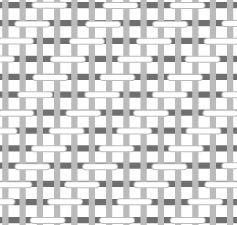 between rows. makes a diagonal weave pattern.