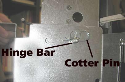 It is critical that the hinge bar sits in the bottom of the slot.