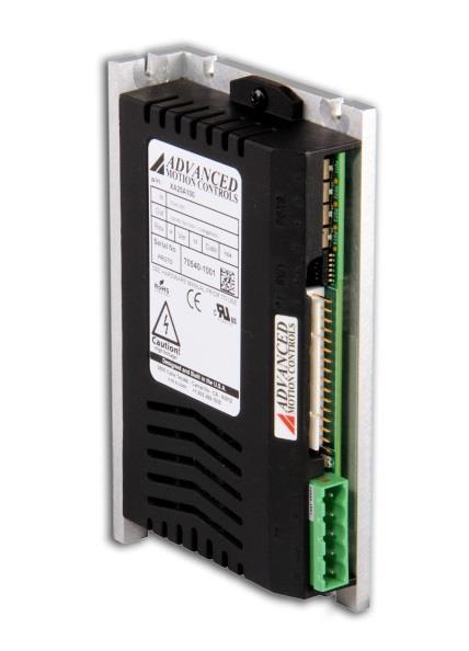 Description Power Range The AB25A100 PWM servo drive is designed to drive brushless and brushed DC motors at a high switching frequency. A single red/green LED indicates operating status.