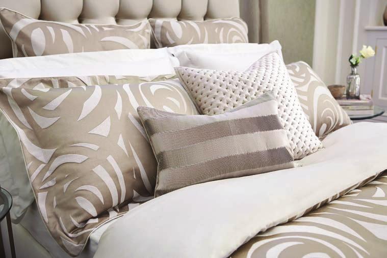 The stonewash jacquard is a cotton mix and the reverse is a 200 thread count 100% cotton percale.