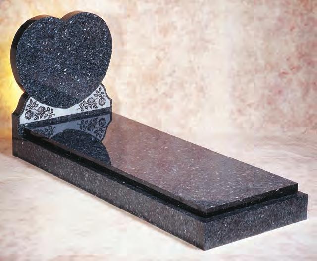 with sandblasted rose ornament with cover slab.