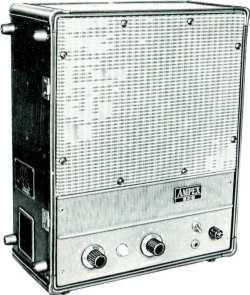 AMPEX 620 AMPLIFIER -SPEAKER An ideal companion unit designed to match the Ampex 601 Series Recorder, the 620 has an 8 -inch speaker that utilizes a high degree of bass and treble boost without undue