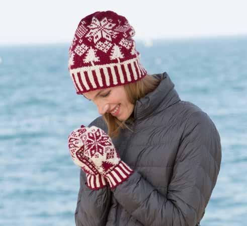 Nicole Winer Designer NORTHERN FAIR ISLE KNIT HAT AND MITTENS KNIT ABBREVIATIONS: yarnspirations.