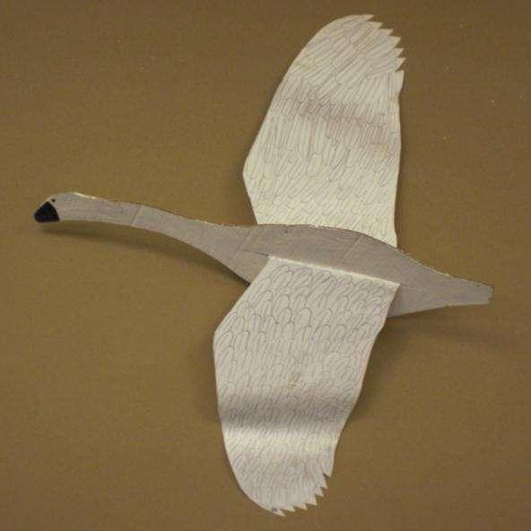 Cardboard Bird for The Trumpet of the Swan Students