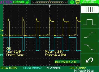not pulse width modulated. The inverter output voltage waveform is similar to square wave. Fig. 6.3 Inverter output Fig. 6.4 Output at Load Fig. 7 Hardware setup 5.