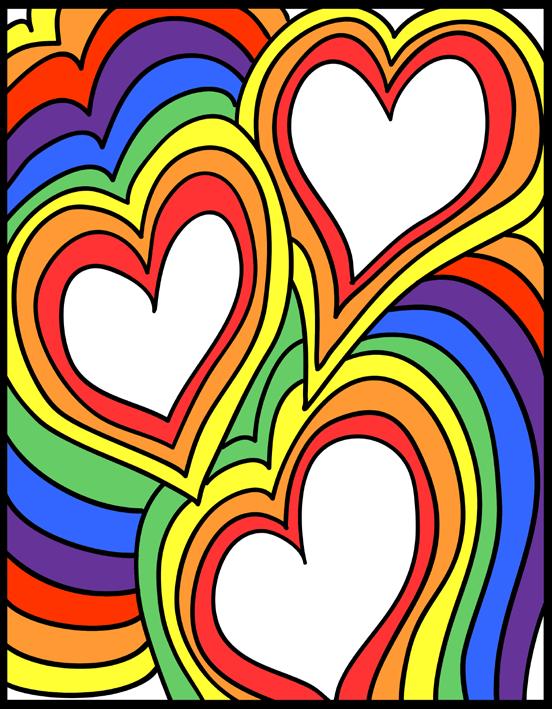 Rainbow Shapes Description: 1 Students will fill in the negative space of an object with concentric lines and a color spectrum.