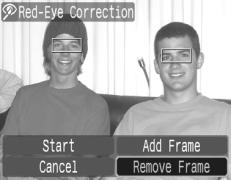 154 Playback/Erasing To correctly perform red-eye correction, take note of the following (refer to the image in step 2 on page 153): - Adjust the correction frame size so that it only surrounds the