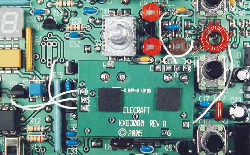 NOTE: The markings on the bottom of the KX1 PCB for pads A and B are incorrect. Connect the KXB3080 as shown here.