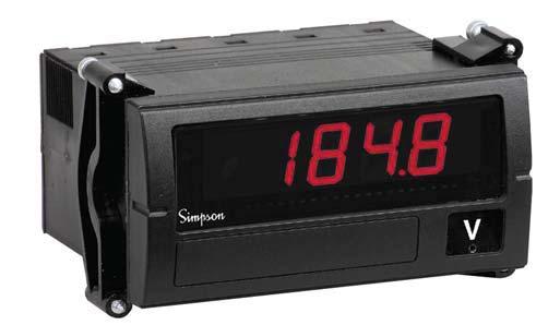 1/8 DIN Indicator 3-1/2 or 4-1/2 digit bright red LED display Front panel pops off for easy decimal point setting and display