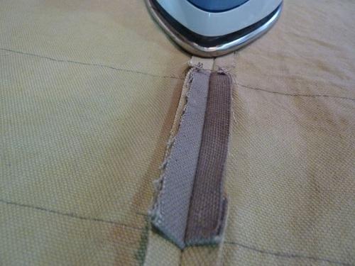Flip over each panel and topstitch ¼" to the left