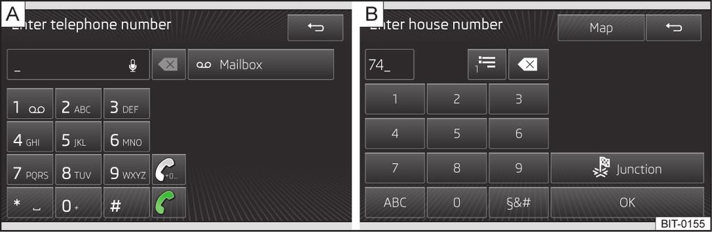 Tastele funcţionale cu simbolurile </> servesc la deplasarea cursorului în cadrul rândului de text. pe afişajul panoului de bord Ecranul de introducere cu tastatură numerică Fig.