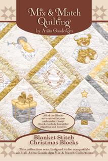 Blanket Stitch Christmas Blocks Mix & Match Collection Next place your base fabric down so that