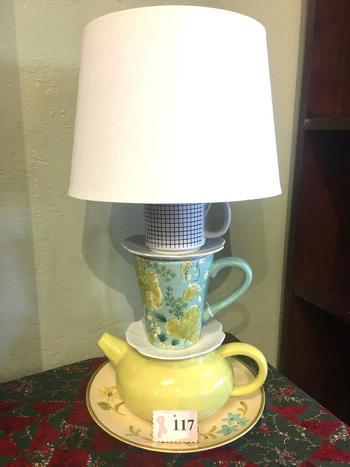 Teapot & Cups Handmade Lamp