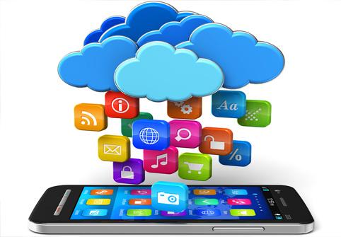 Figure 1.3: Depiction of the large number of apps available to users and the ability to upload information to the cloud. 1.2.