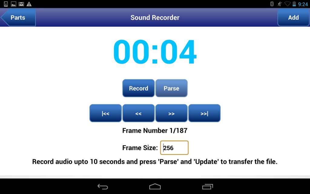 Figure 4.2: User interface of the Sound Recorder block. for different appplications can be presented.