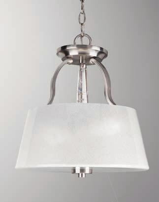 , 17-5/8" ht. Extends 9-5/8". H/CTR 10-1/4". Lamp: One medium base lamp, 100w max. FIVE-LIGHT INVERTED PENDANT P3574-09 Brushed Nickel Size: 22" dia., 23-5/8" ht. Overall ht. w/chain 98"; wire 15'.