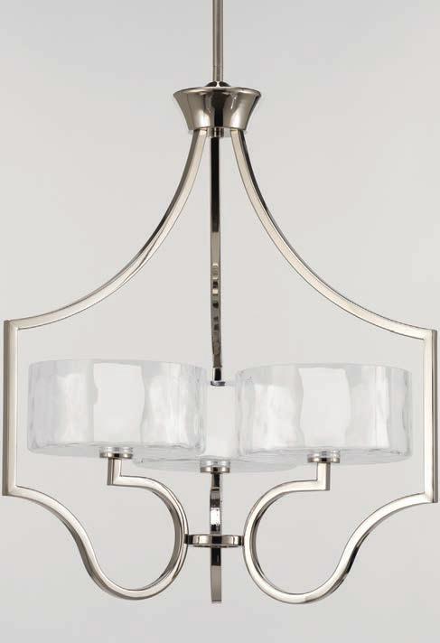Overall ht. w/stem 91"; wire 180". Lamps: Three E12 base krypton lamps, each 60w max., included.