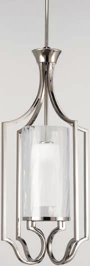 ONE-LIGHT FOYER PENDANT P3946-104 Polished Nickel Size: 14" dia., 30" ht. Overall ht.