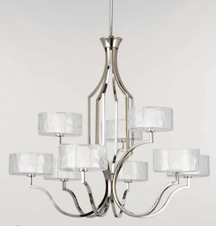 CHANDELIER, FOYER AND PENDANTS P3682-104 P4646-104WB THREE-LIGHT FOYER PENDANT P3682-104 Polished Nickel Size: 22" dia., 25-3/4" ht.