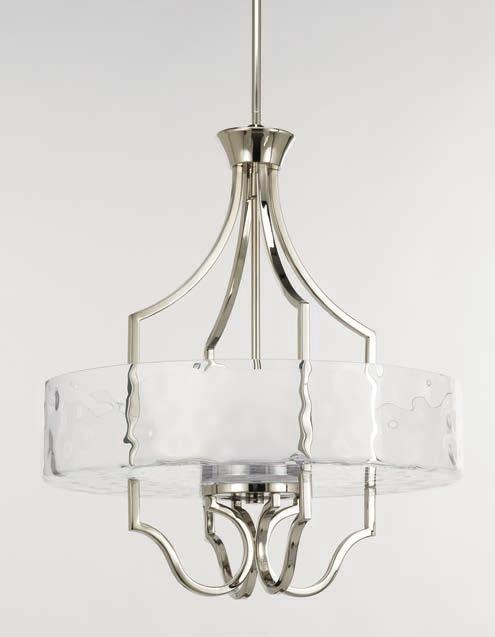 NINE-LIGHT CHANDELIER P4646-104WB Polished Nickel Two-tier. Size: 36-5/8" dia., 33-5/8" ht. Overall ht. w/chain 100"; wire 180".