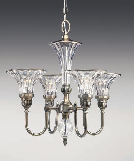 w/chain 97"; wire 15'. Lamps: Four medium base lamps, each 100w max.