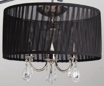 NINE-LIGHT CHANDELIER P4210-104 Polished Nickel Two-tier. Size: 32-1/2" dia., 35-1/2" ht. Overall ht. w/chain 158"; wire 15'.
