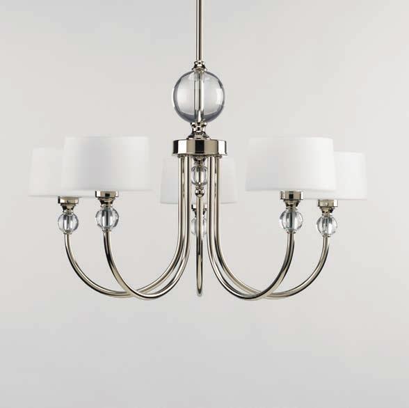 P4673-104 THREE-LIGHT CHANDELIER P4673-104 Polished Nickel Size: 20" dia., 12-1/2" ht. Overall ht. w/chain 79"; wire 180".