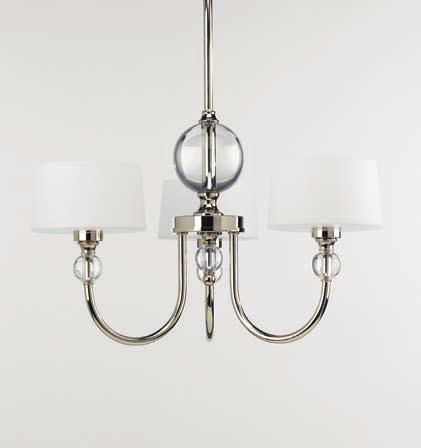 Overall ht. w/chain 83"; wire 180" Lamps: Five candelabra base G16-1/2 lamps, each 60w max.