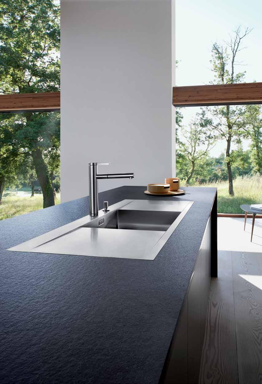 Inspiration. Sinks, mixer taps and worktops in stainless steel.