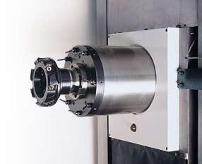 Standard isolated direct drive (IDD) spindle, for the #40 spindle of 8,000rpm or the #50 spindle of 6,000rpm, offers excellent power output. High-Low speed winding performs 36kg-m 260.
