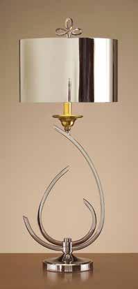 Right brass branch lamp with crystal