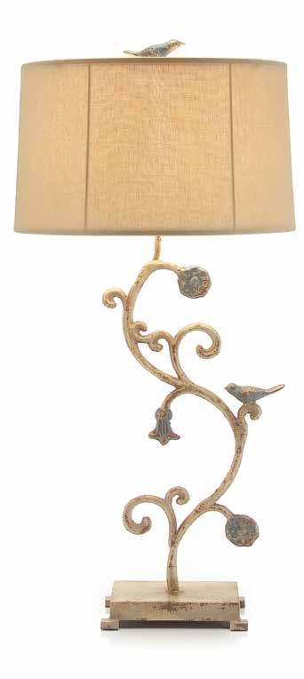 60 61 JRL-8746 36"H Tangerine Dream Buffet Lamp Hand-carved and