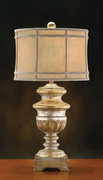 AJL-0130 38"H Antique Gold and Silver Urn Lamp