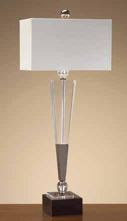 JRL-7784 33"H Crystal pyramid table lamp.
