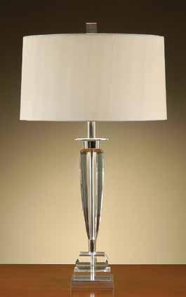 10 11 JRL-7261 31"H Crystal and Polished Chrome Lamp Shade: 17" X 18" X 10", oyster gray.
