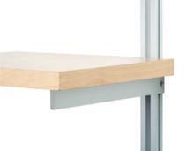 Shelf bracket applications include wood, melamine/laminate, aluminum or glass.