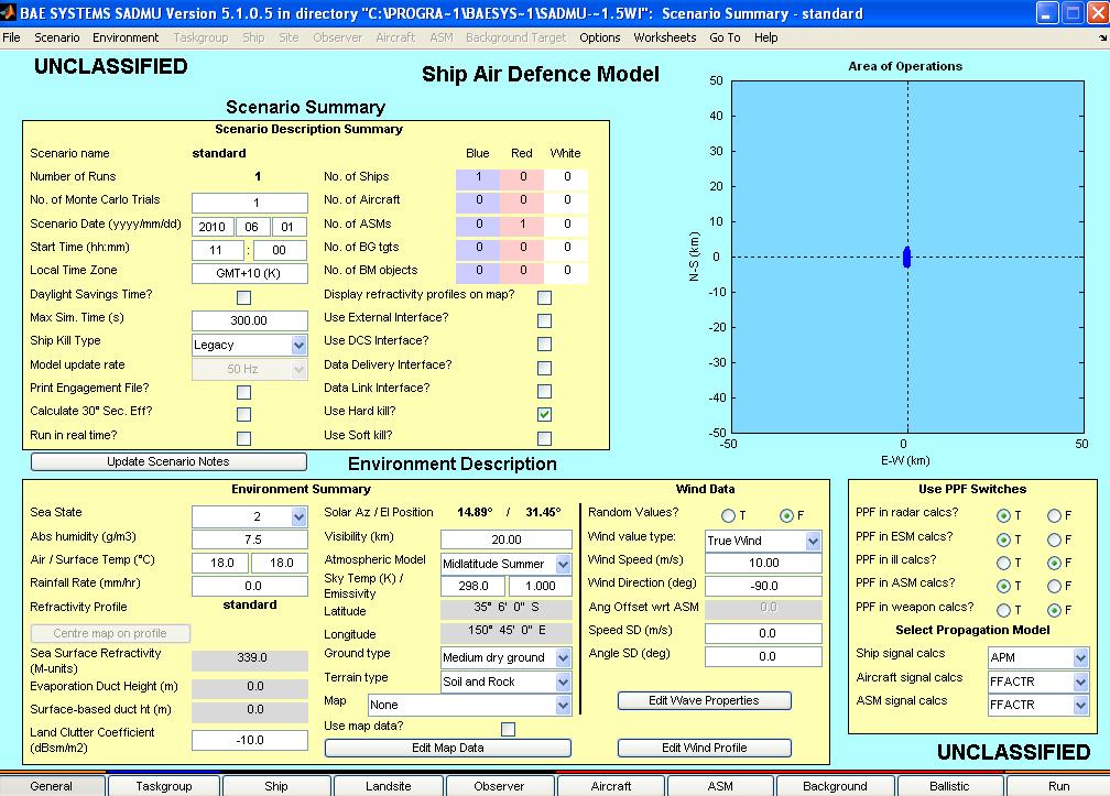 SADM Overview Developed by BAE Systems SADM is a software simulation tool directed at the Maritime Self Defence problem (air and surface threats) Simulates the defence of a task group against other